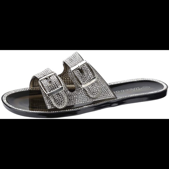 New Sparkling Rhinestone double buckle Sandal - Picture 2 of 2